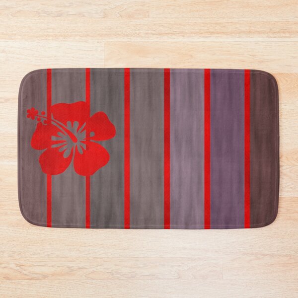 Item preview, Red Hibiscus Flower on Stripes designed and sold by BloomCatB.
