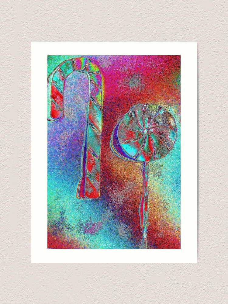 Alternative Ansicht von Weihnachtsbäckerei - Lolipop - Zuckerstange - Christmas bakery - Lolipop - sugar bar Kunstdruck