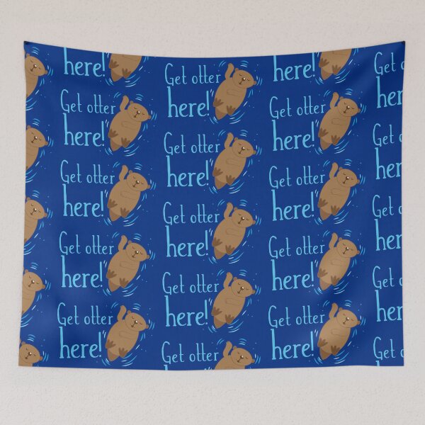 Item preview, Get otter here with cute otters waving designed and sold by jazzydevil.