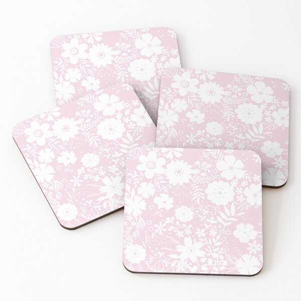 Item preview, Pastel Pink and White Flower pattern Vintage style designed and sold by smileykty.
