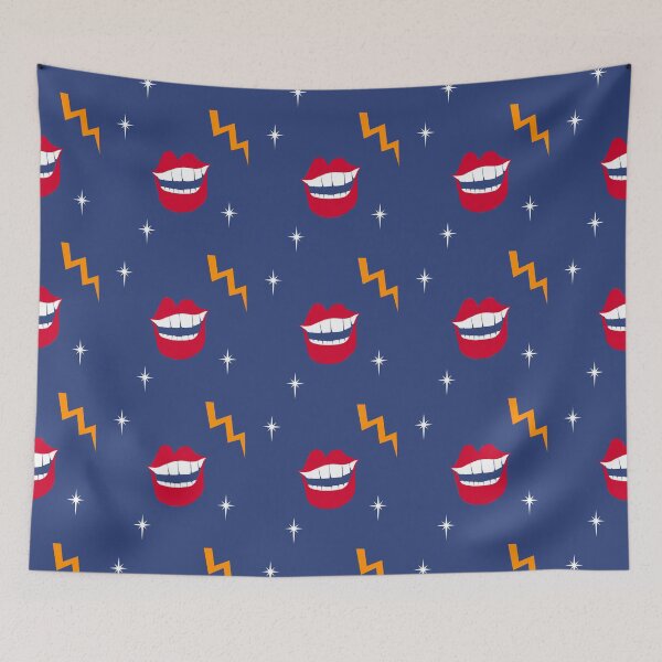 Item preview, Crazy Nights (blue) designed and sold by The Wallpaper Files.
