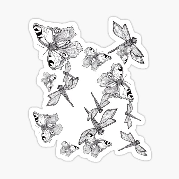 Dragonfly and butterfly - faith and truth Sticker