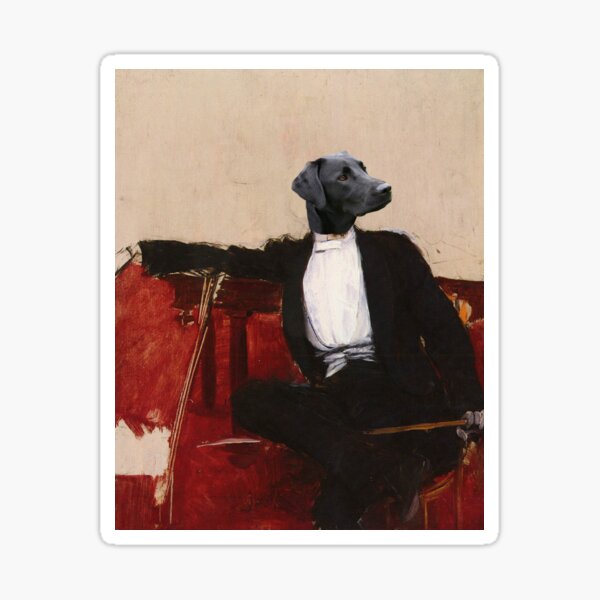 Black Victorian Lab Sticker