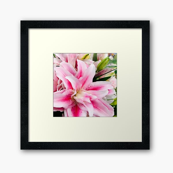 Item preview, Pretty Pink Star Lilies Floral Bouquet Art Photo designed and sold by DEC02.