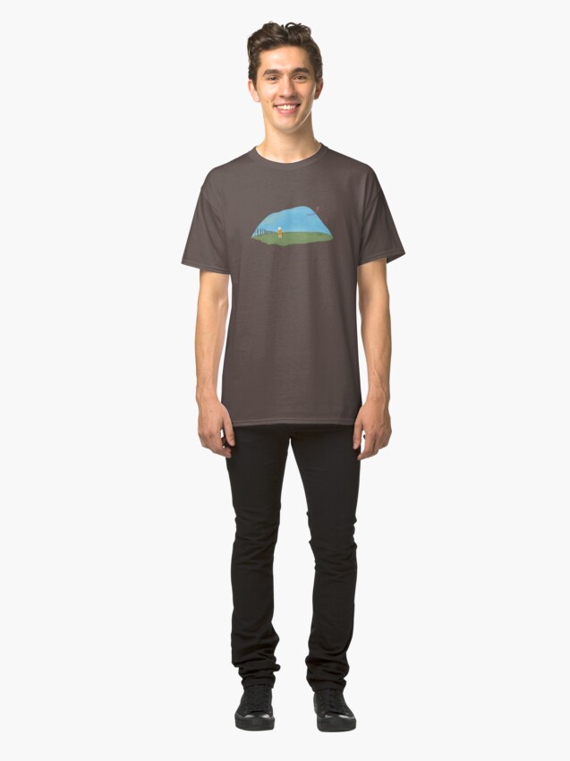 Alternate view of A girl flying a kite naive illustration Classic T-Shirt