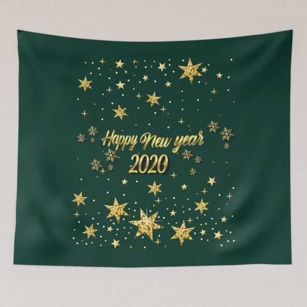 Item preview, Happy New Year 2020 Eve Party golden stars and snowflakes designed and sold by mashmosh.