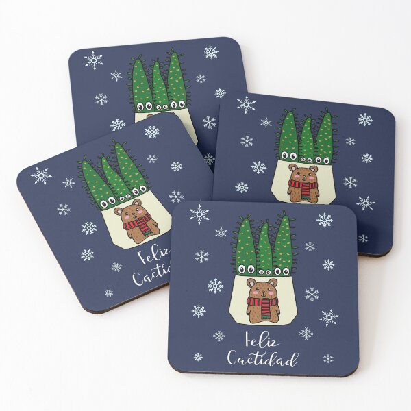 Artikelvorschau, Feliz Cactidad - Eves Pin Cacti In Christmas Bear Pot entworfen und verkauft von DreamCactus.
