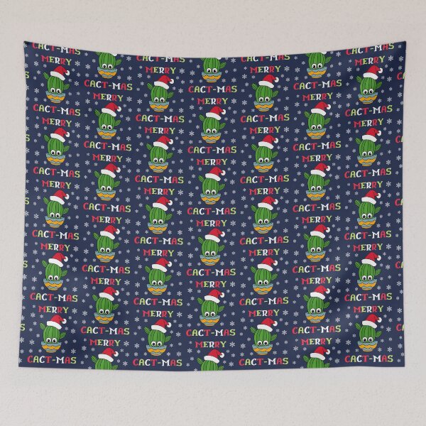 Item preview, Merry Cact Mas - Cactus With A Santa Hat In A Bowl designed and sold by DreamCactus.