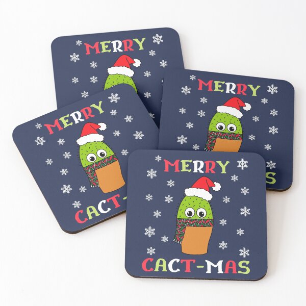 Artikelvorschau, Merry Cact Mas - Cute Cactus With Christmas Scarf entworfen und verkauft von DreamCactus.