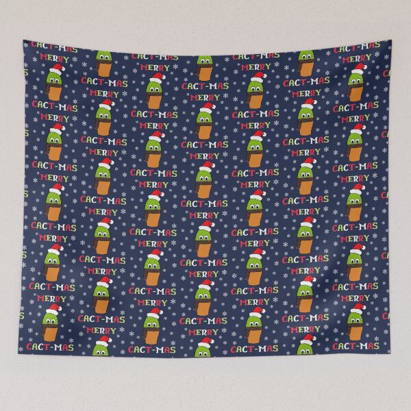 Artikelvorschau, Merry Cact Mas - Cute Cactus With Christmas Scarf entworfen und verkauft von DreamCactus.