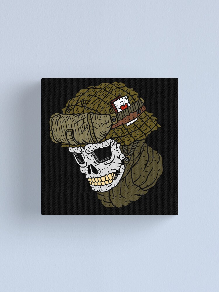 skull soldier. badass military emblem. | Canvas Print