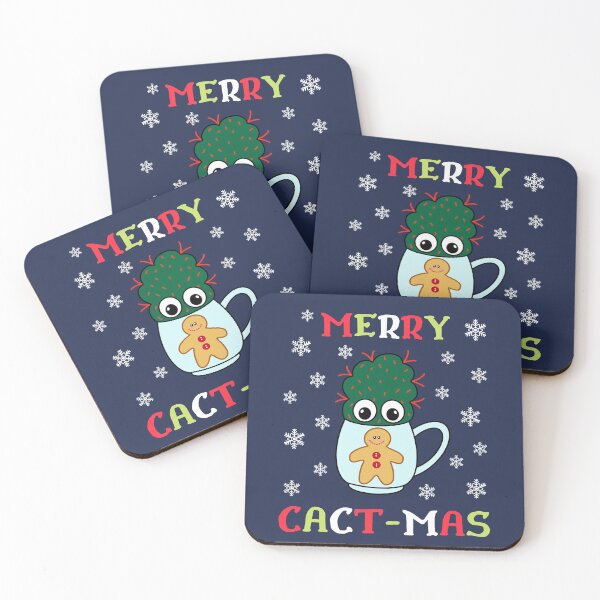 Item preview, Merry Cact Mas - Small Cactus With Red Spikes In Christmas Mug designed and sold by DreamCactus.