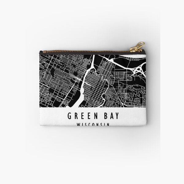 Aperçu de l'œuvre Art de la carte Green Bay - Noir créée et vendue par GBSwagShop.
