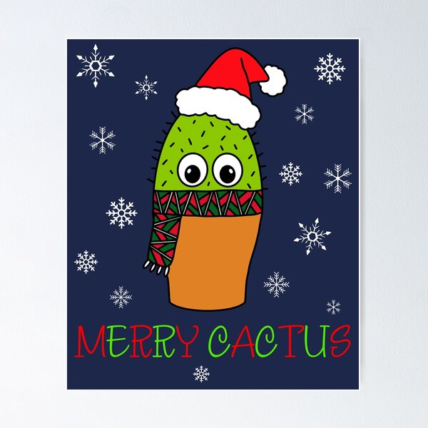 Item preview, Merry Cactus - Cute Cactus With Christmas Scarf designed and sold by DreamCactus.