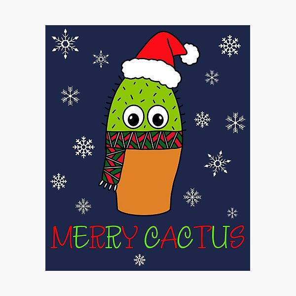 Artikelvorschau, Merry Cactus - Cute Cactus With Christmas Scarf entworfen und verkauft von DreamCactus.