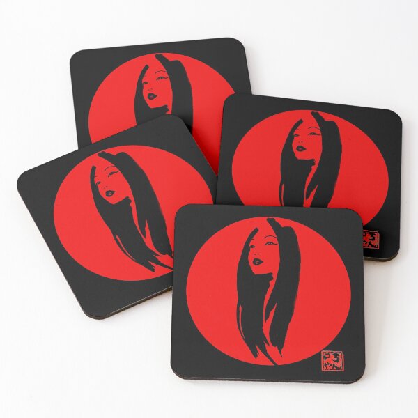 Item preview, geisha 02 red for black bg designed and sold by pechane.