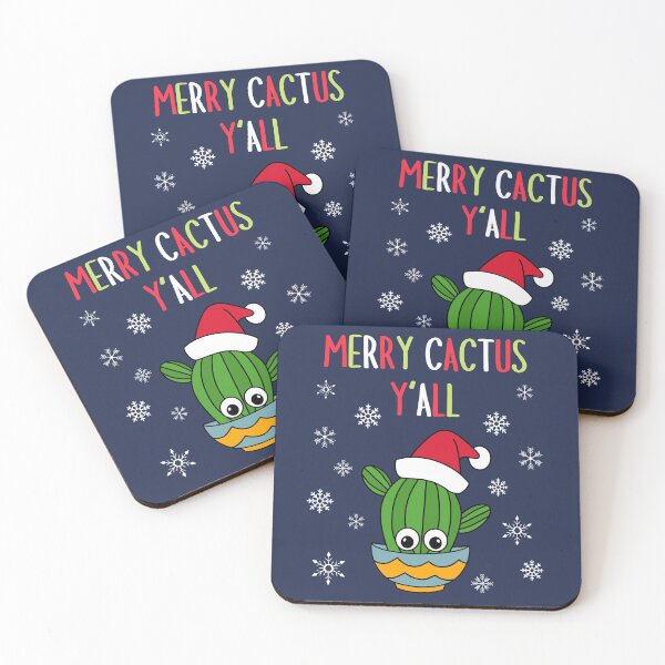 Item preview, Merry Cactus Y'all - Cactus With A Santa Hat In A Bowl designed and sold by DreamCactus.