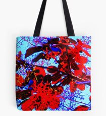 Blue Skies & Red Leaves - Garden Plant Life Tote Bag