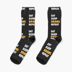 Eat, Sleep, Brawl Repeat (Ver.1) Socks