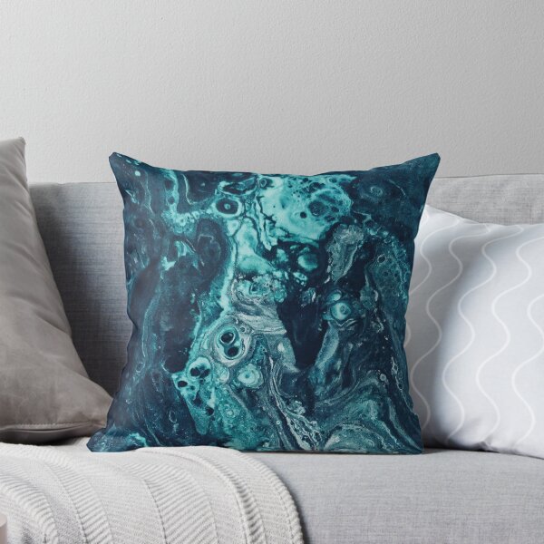 Item preview, Blue And Turquoise Abstract Acrylic Painting designed and sold by AHobbyAJob.