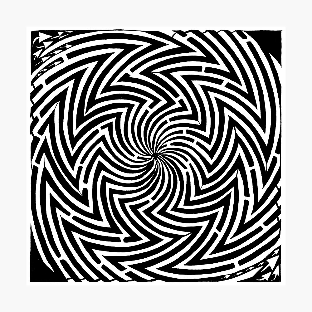 Illusion D optique à Imprimer Impression artistique for Sale avec l'œuvre « Labyrinthe d'illusion optique » de l'artiste Yonatan Frimer | Redbubble
