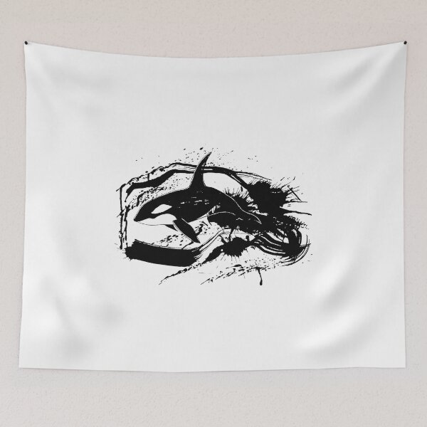 Item preview, killer whale inc paint splashes art designed and sold by nemfisart.