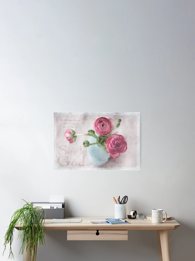 Thumbnail 2 of 3, Poster, Pink Ranunculus designed and sold by JulieLegg.