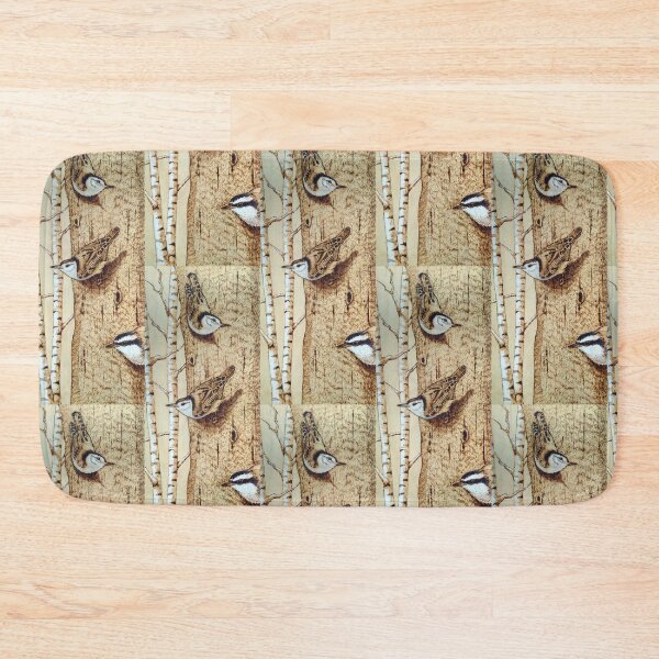 Item preview, Pyrography: Three Birds, Nuthatches, Birch Trees, Freehand Art designed and sold by JoyfulWhimsy.