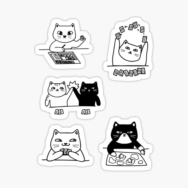 Board Game Cats Sticker Pack Sticker