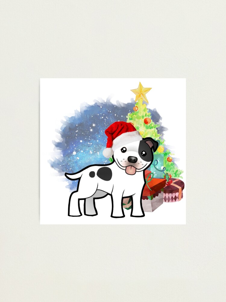 Alternate view of A Staffy Christmas Photographic Print
