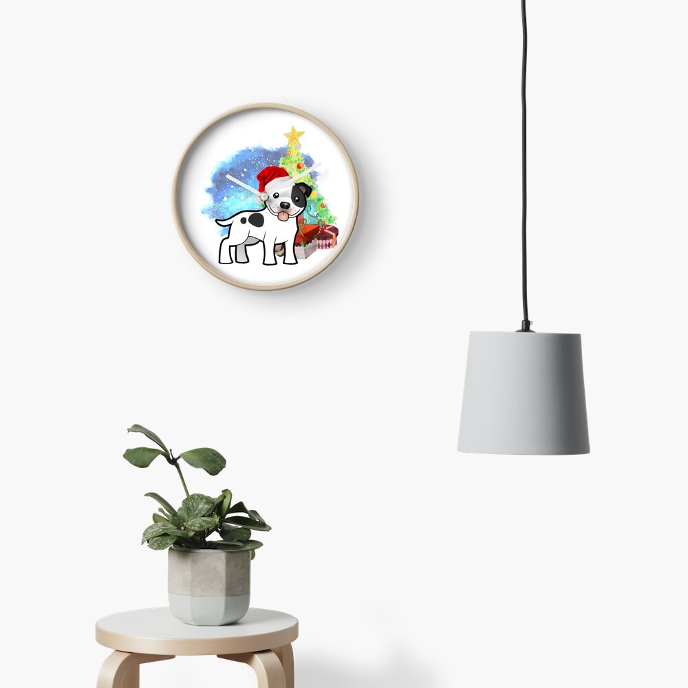 A Staffy Christmas Clock