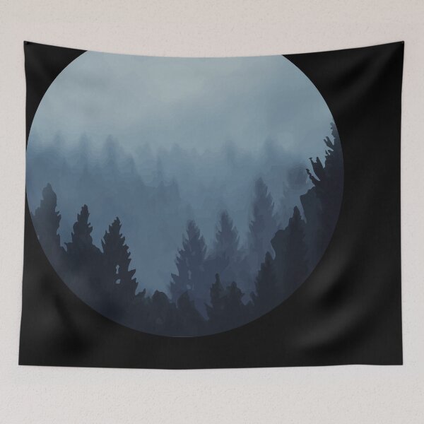 Item preview, foggy forest, fog, mist, sky designed and sold by Collagedream.