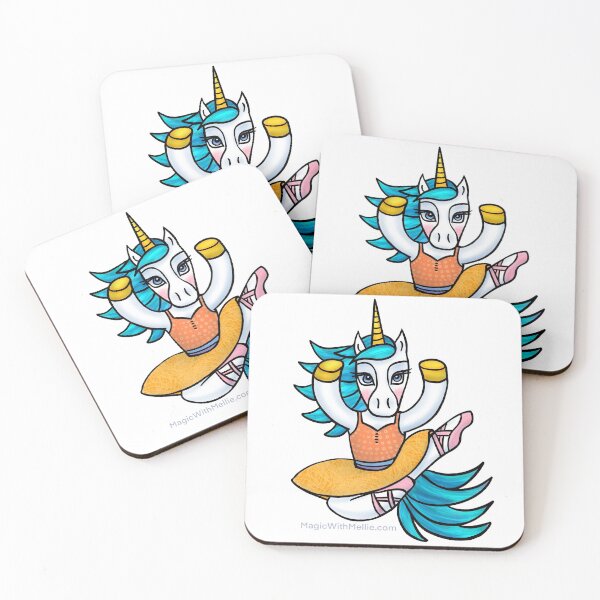 Item preview, Teal + Orange Dancer Unicorn - Original Illustration designed and sold by Melanie Test.