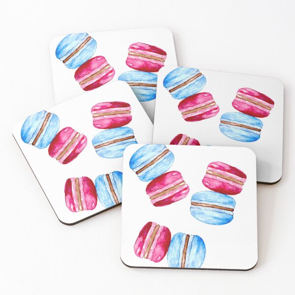 Item preview, Cute Watercolor Macarons Red & Blue Illustration designed and sold by kristinedesigns.