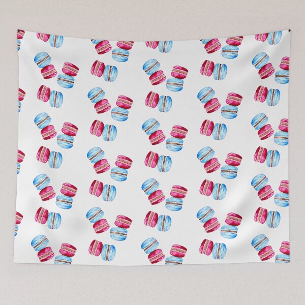 Item preview, Cute Watercolor Macarons Red & Blue Illustration designed and sold by kristinedesigns.