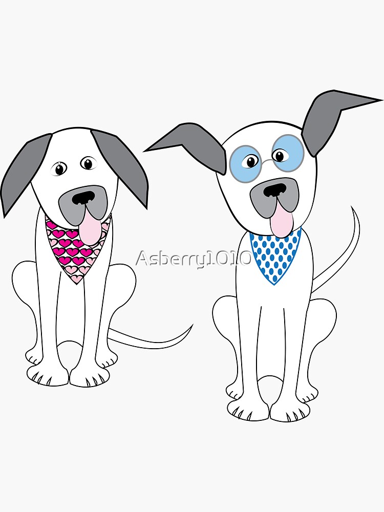 "Bandana Dogs" Sticker by Asberry1010 Redbubble