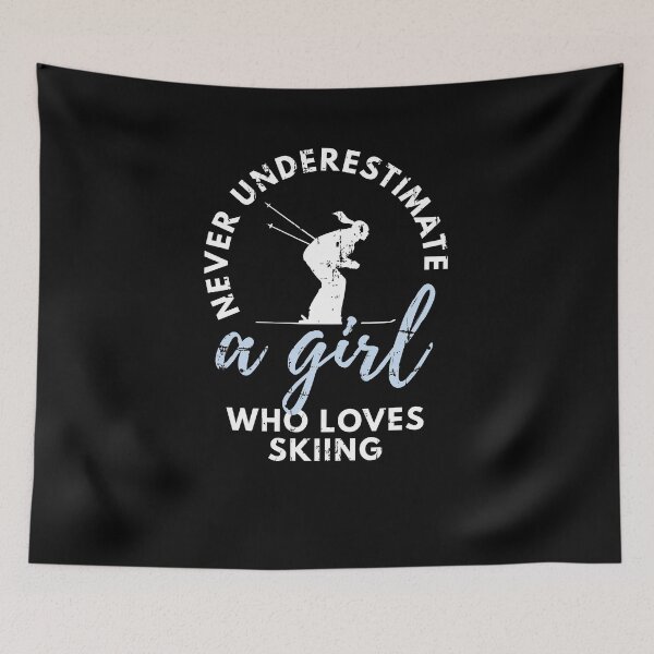 Item preview, Never Underestimate A Skiing Girl Ski Winter designed and sold by jeffded.