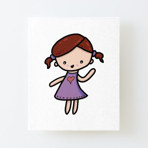Chibi love girl Canvas Mounted Print