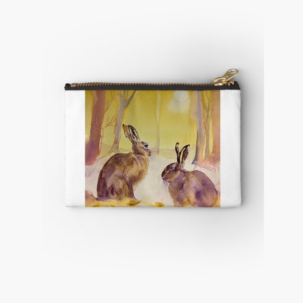 Item preview, Through Thick and Thin: Watercolour Painting of Hares in Winter designed and sold by Double Dutch Designs.