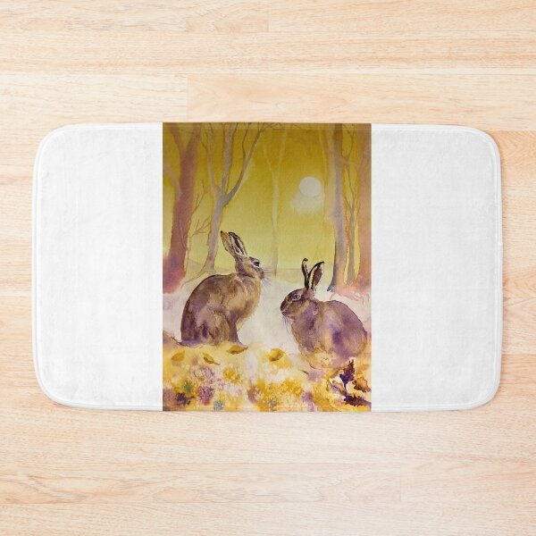 Item preview, Through Thick and Thin: Watercolour Painting of Hares in Winter designed and sold by Double Dutch Designs.
