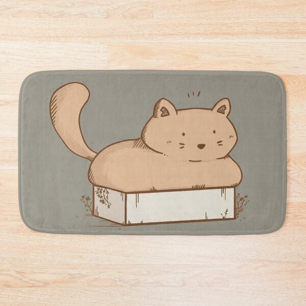 Item preview, Cat in a cardboard illustration designed and sold by RebeccaCeleste.