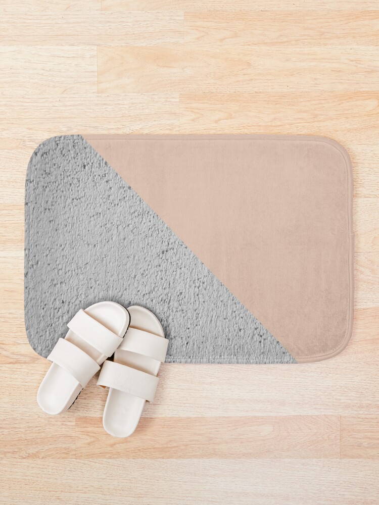 Concrete vs Nude Pink Diagonal Bath Mat by ARTbyJWP | Society6