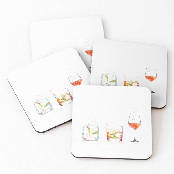 Item preview, Glass of gin, glass of wine, glass of whiskey,  bar art, kitchen art designed and sold by Rosaliartbook.