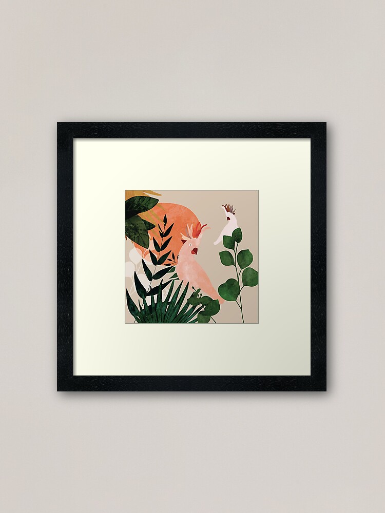 Alternate view of Cockatoo jungle modern Framed Art Print