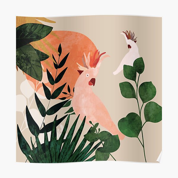 Cockatoo jungle modern Poster