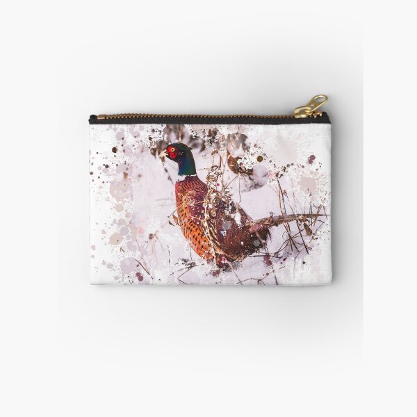 Item preview, Watercolor style photo of wild pheasant on snow designed and sold by Jelena Slijepcevic.