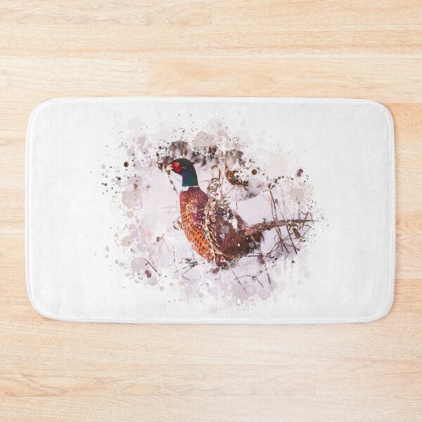 Item preview, Watercolor style photo of wild pheasant on snow designed and sold by Jelena Slijepcevic.