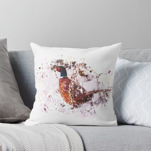Item preview, Watercolor style photo of wild pheasant on snow designed and sold by Jelena Slijepcevic.