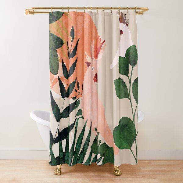 Cockatoo jungle modern Shower Curtain