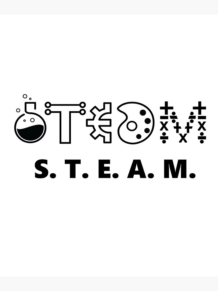 "S.T.E.A.M. design with icons to represent the letters" Photographic
